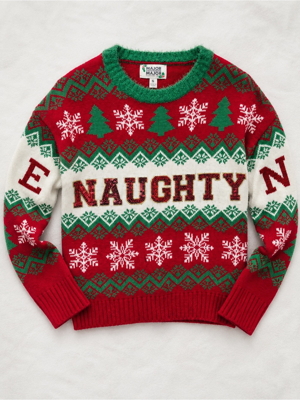 Red 'Naughty' Holiday Crewneck Sweater